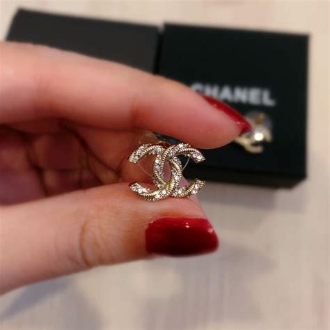 fake double c chanel earrings|authentic chanel cc earrings.